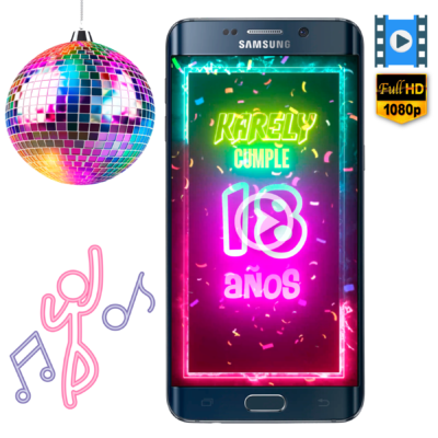 Neon Party – Video Invitación Animada de Cumpleaños para WhatsApp
