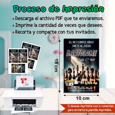Ajedrez – Invitación Digital de Cumpleaños