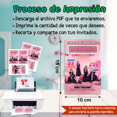 Black Pink – Invitación Digital de Cumpleaños