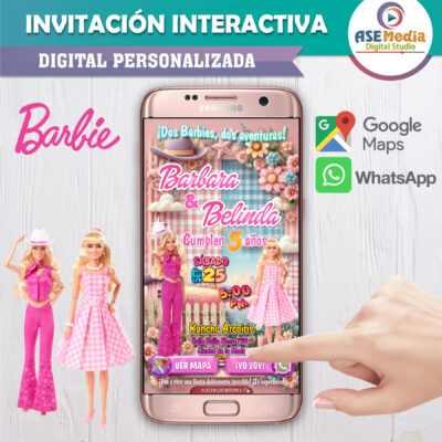 Hermanas Barbie – Invitación Interactiva de Cumpleaños para WhatsApp