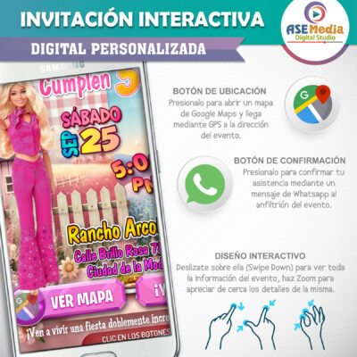 Hermanas Barbie – Invitación Interactiva de Cumpleaños para WhatsApp