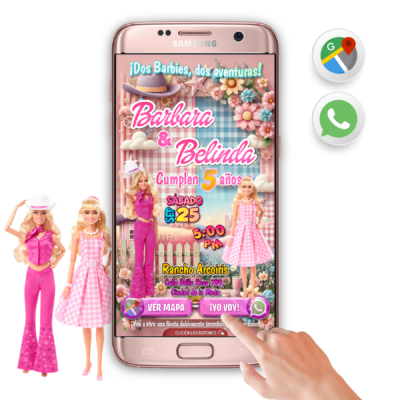 Hermanas Barbie – Invitación Interactiva de Cumpleaños para WhatsApp