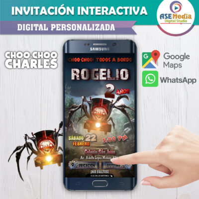 Choo Choo Charles – Invitación Interactiva de Cumpleaños para WhatsApp