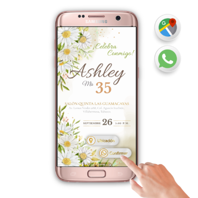 Mi Cumpleaños con Margaritas Blancas – Invitación Interactiva de Cumpleaños para WhatsApp