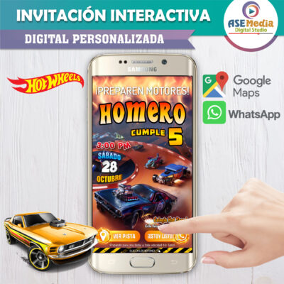 Hotwheels – Invitación Interactiva de Cumpleaños para WhatsApp