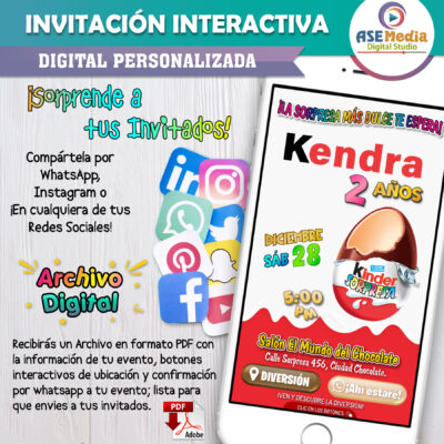 Huevo Kinder Sorpresa – Invitación Interactiva de Cumpleaños para WhatsApp