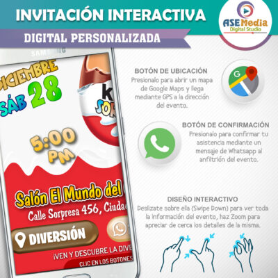 Huevo Kinder Sorpresa – Invitación Interactiva de Cumpleaños para WhatsApp