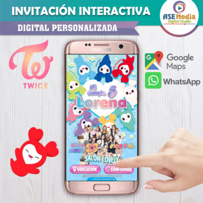 Twice y Lovelys – Invitación Interactiva de Cumpleaños para WhatsApp