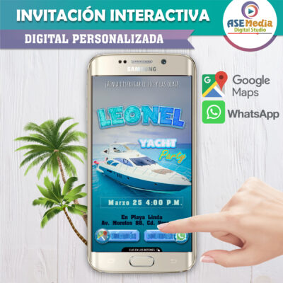Yacht Party – Invitación Interactiva de Cumpleaños para WhatsApp