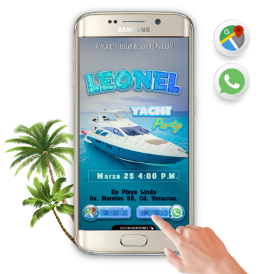 Yacht Party – Invitación Interactiva de Cumpleaños para WhatsApp