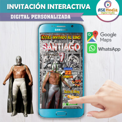 El Santo, Lucha Libre – Invitación Interactiva de Cumpleaños para WhatsApp