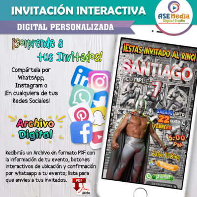 El Santo, Lucha Libre – Invitación Interactiva de Cumpleaños para WhatsApp