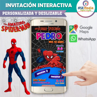 Spiderman, El Sorprendente Hombre Araña – Invitación Interactiva de Cumpleaños para WhatsApp