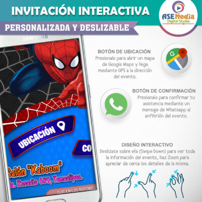 Spiderman, El Sorprendente Hombre Araña – Invitación Interactiva de Cumpleaños para WhatsApp