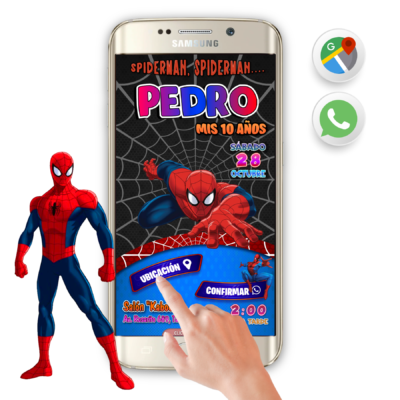 Spiderman, El Sorprendente Hombre Araña – Invitación Interactiva de Cumpleaños para WhatsApp