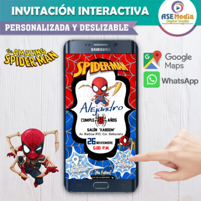 Iron Spiderman – Invitación Interactiva de Cumpleaños para WhatsApp