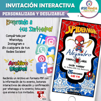 Iron Spiderman – Invitación Interactiva de Cumpleaños para WhatsApp
