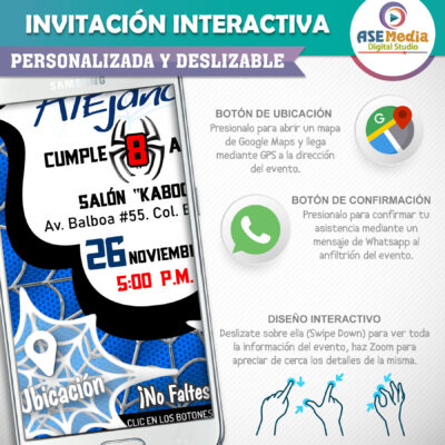 Iron Spiderman – Invitación Interactiva de Cumpleaños para WhatsApp