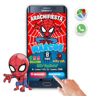Spiderman Chibi – Invitación Interactiva de Cumpleaños para WhatsApp