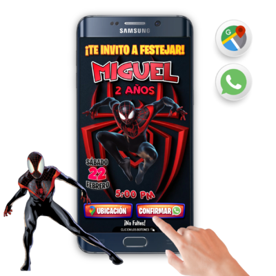 Spiderman Miles Morales – Invitación Interactiva de Cumpleaños para WhatsApp