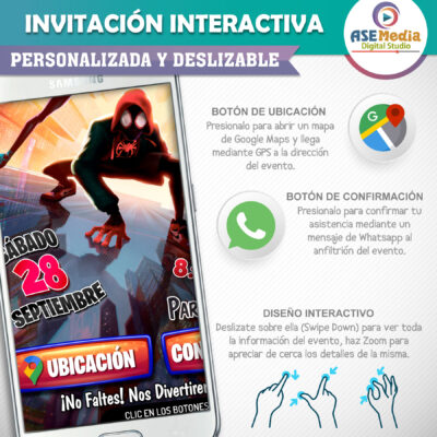 SpiderMan a Través del Spider Verso – Invitación Interactiva de Cumpleaños para WhatsApp