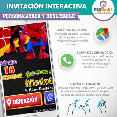 Spidey y sus Sorprendentes Amigos 02 Spiderman – Invitación Interactiva de Cumpleaños para WhatsApp