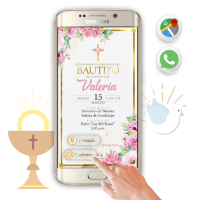 Mi Bautizo Floral – Invitación Interactiva para WhatsApp