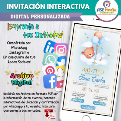 Bautizo Osita – Invitación Interactiva para WhatsApp