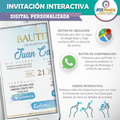 Bautizo Osita – Invitación Interactiva para WhatsApp