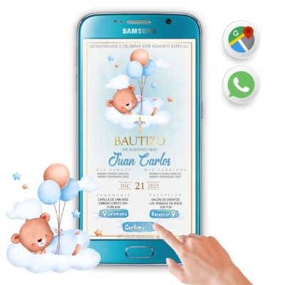 Bautizo Osito – Invitación Interactiva para WhatsApp