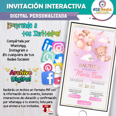 Bautizo Osita – Invitación Interactiva para WhatsApp