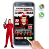 La Casa de Papel – Invitación Interactiva de Cumpleaños para WhatsApp