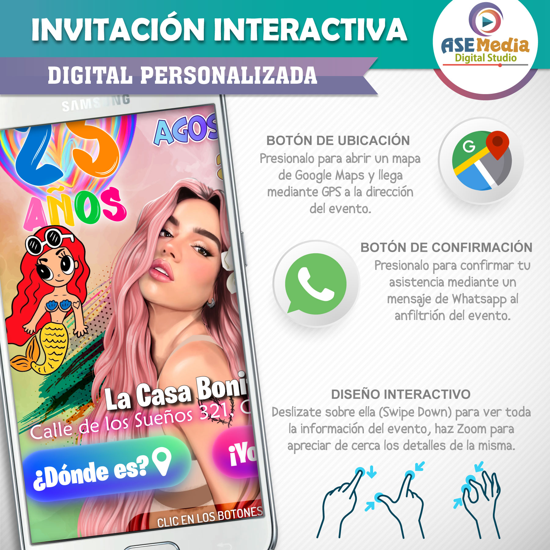 Karol G, Mañana Será Bonito – Invitación Interactiva de Cumpleaños para WhatsApp