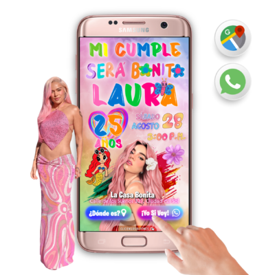 Karol G, Mañana Será Bonito – Invitación Interactiva de Cumpleaños para WhatsApp