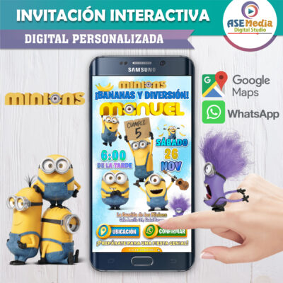 Minions Bob – Invitación Interactiva de Cumpleaños para WhatsApp