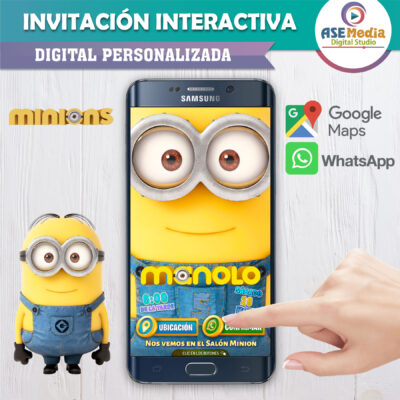 Minions Bob – Invitación Interactiva de Cumpleaños para WhatsApp