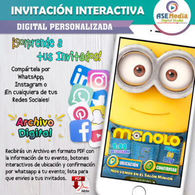 Minions Bob – Invitación Interactiva de Cumpleaños para WhatsApp