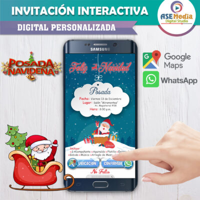 Posada Navideña, Santa Claus – Invitación Interactiva para WhatsApp