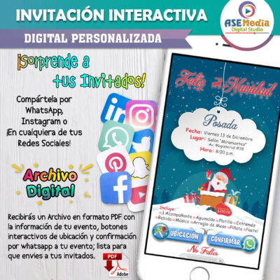 Posada Navideña, Santa Claus – Invitación Interactiva para WhatsApp