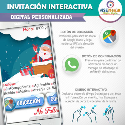 Posada Navideña, Santa Claus – Invitación Interactiva para WhatsApp