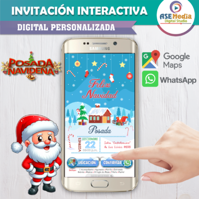 Posada Navideña, Polo Norte – Invitación Interactiva para WhatsApp