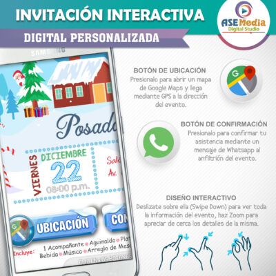 Posada Navideña, Polo Norte – Invitación Interactiva para WhatsApp