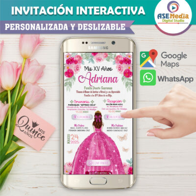 Mis XV Años en Menta – Invitación Interactiva de Cumpleaños para WhatsApp