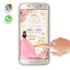 Mis XV Años, Floral Rosa Pastel – Invitación Interactiva de Cumpleaños para WhatsApp