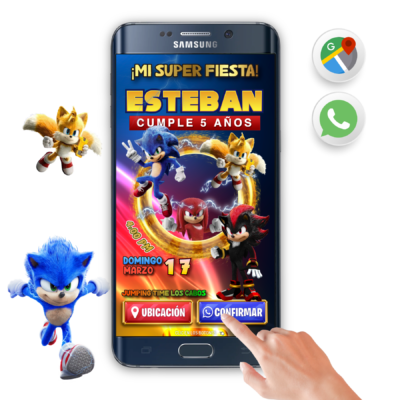 Sonic, Shadow y Amigos – Invitación Interactiva de Cumpleaños para WhatsApp