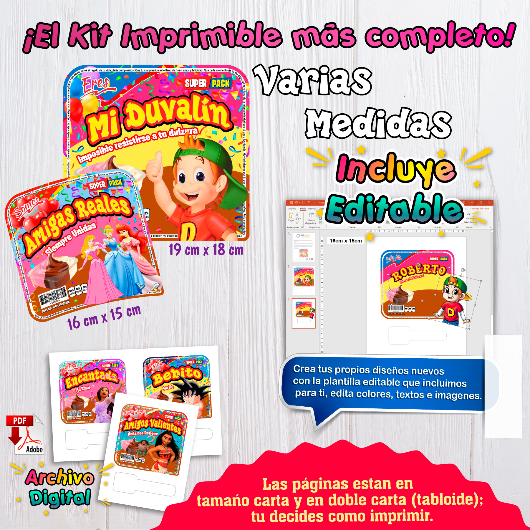 Día de San Valentín, Amor y Amistad | Plantillas Duvalín para Imprimir