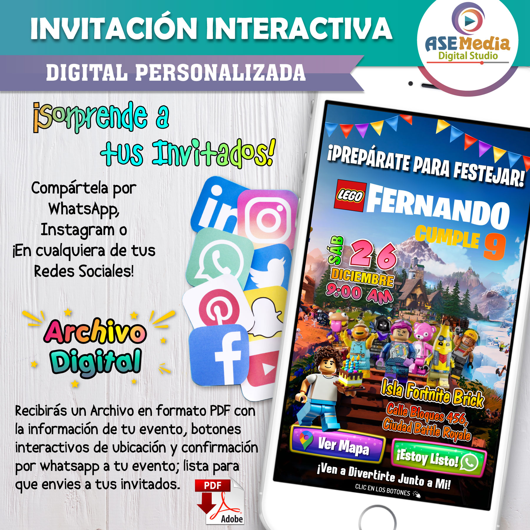 Biper y sus Amigos – Invitación Interactiva de Cumpleaños para WhatsApp