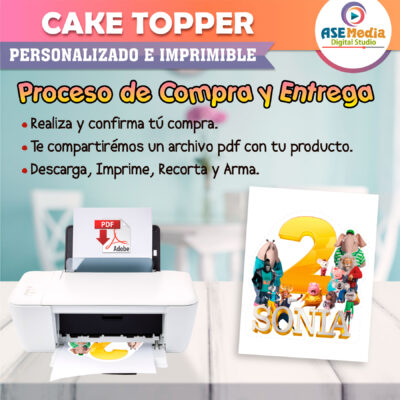 Bob Esponja Cake Topper Letrero Imprimible para Pastel