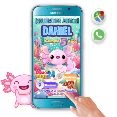 Ajolote para Niño – Invitación Musical Interactiva de Cumpleaños