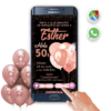 Mi Cumpleaños con Globos Rosas – Invitación Interactiva de Cumpleaños para WhatsApp